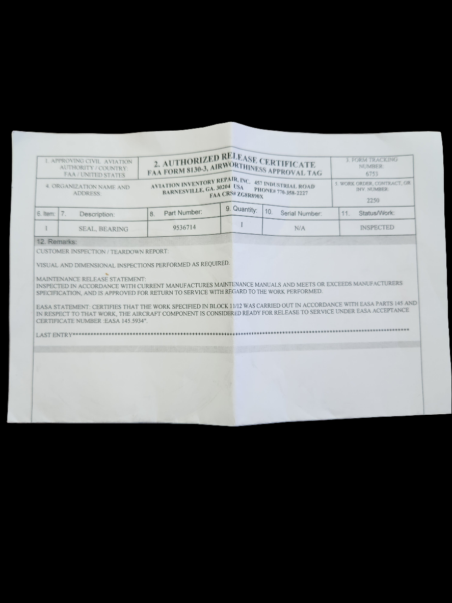 9536714 Seal,Bearing,Wheel,Falcon